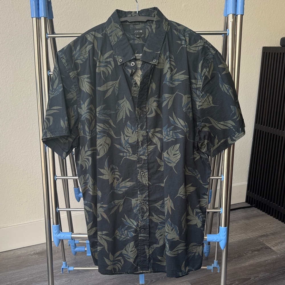 Joe's Jeans Black and Green Patterned Shirt